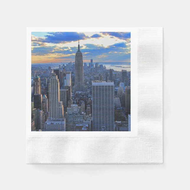 Serviette En Papier Fin de l'après-midi NYC Skyline à l'approche du co (Devant)