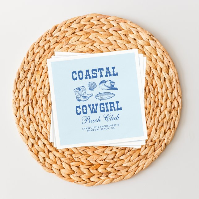 Serviette En Papier Fin de semaine de bachelorette Coastal Cowgirl (Créateur téléchargé)