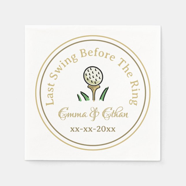 Serviette En Papier Fin de semaine de la partie de golf pré-Mariage Go (Devant)