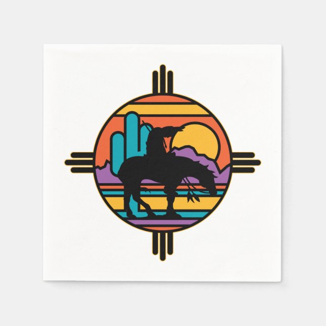 Serviette En Papier Fin du sentier Amérindiens (Devant)