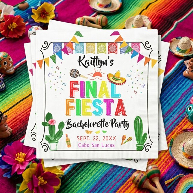 Serviette En Papier Final Fiesta Mexicana Bachelorette Party (Créateur téléchargé)