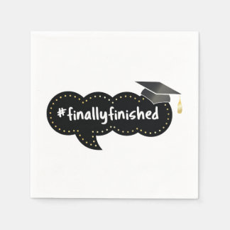 Serviette En Papier Finalement terminé Graduation bulle noire
