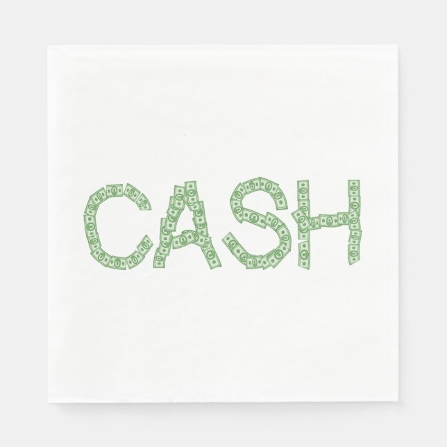 Serviette En Papier Finance en mots verts Cash Money (Devant)
