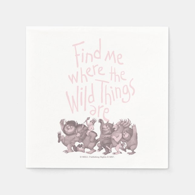 Serviette En Papier Find Me Where the Wild Things Are (Devant)
