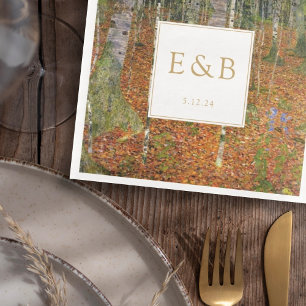 Serviette En Papier Fine Art Gustav Klimt Forest Mariage naturel