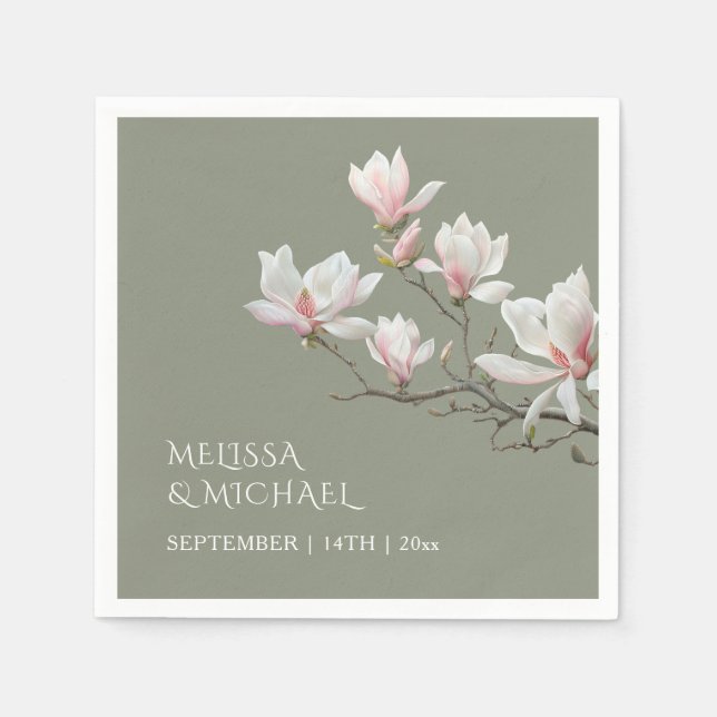 Serviette En Papier Fine Art Magnolia Wedding  (Devant)