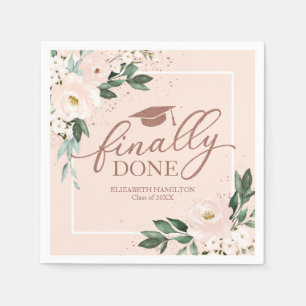 Serviette En Papier Fini Pink Blush Floral Graduation Party