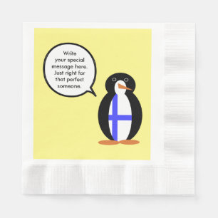 Serviette En Papier Finlande Parler de Mme Penguin Personnalisée