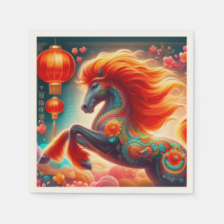 Serviette En Papier Fire Horse