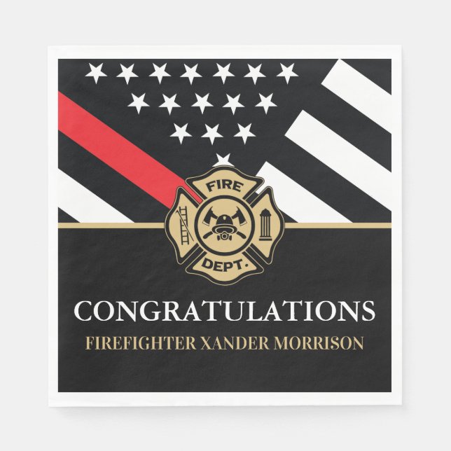Serviette En Papier Firefighter Fireman Fire Academy Graduation (Devant)