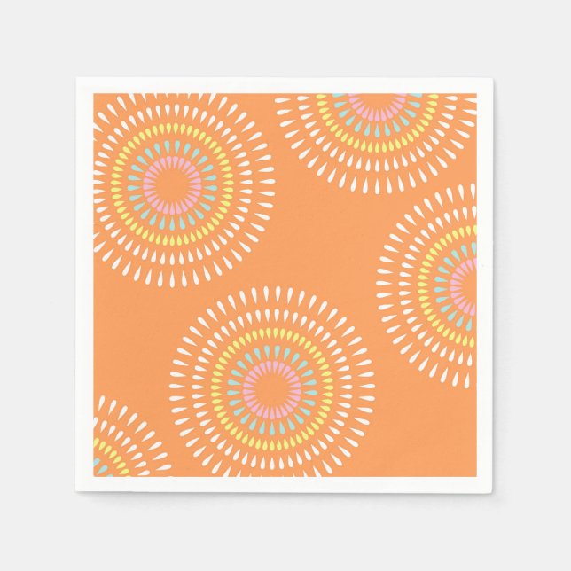 Serviette En Papier Fireworks japonais orange (Devant)