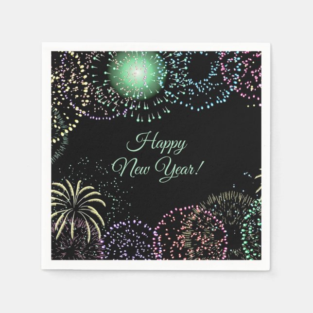 Serviette En Papier Fireworks modifiables (Devant)