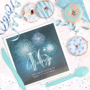 Serviette En Papier Fireworks Sweet 16 Teal ID984