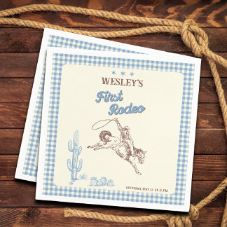 Serviette En Papier First Rodeo Western Boy 1st Birthday Paper Napkin