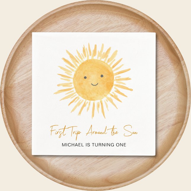 Serviette En Papier First Trip Around The Sun Boys 1st Birthday Party (Créateur téléchargé)