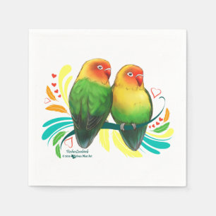 Serviette En Papier Fischer Lovebirds