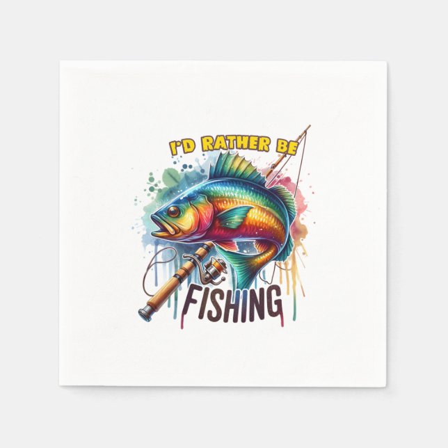 Serviette En Papier Fisher Don Je Préférerais Pêcher (Devant)