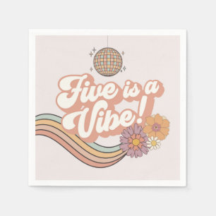 Serviette En Papier Five est une Vibe 5e anniversaire plaques de fête