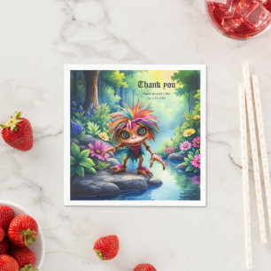 Serviette En Papier Fizzwiggle le lutin farceur de l'arc-en-ciel.