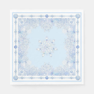 Serviette En Papier Flacon de neige bleu glace