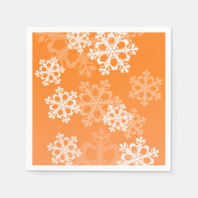 Serviette En Papier Flacon de Noël orange et blanc (Devant)
