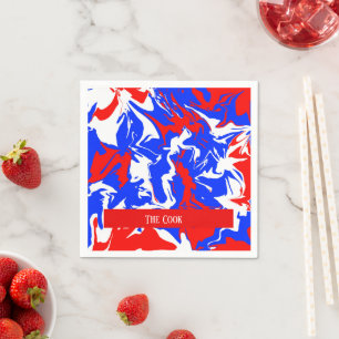Serviette En Papier Flacons de rouge, blanc et bleu