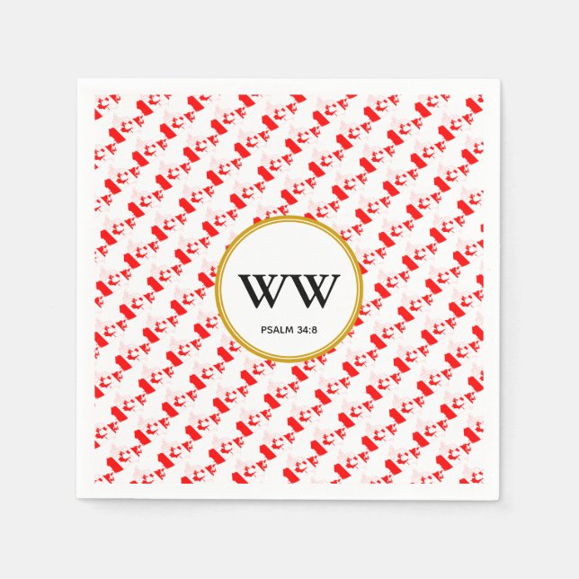 Serviette En Papier FLAG CANADA Mariage fête du patrimoine d'anniversa (Devant)