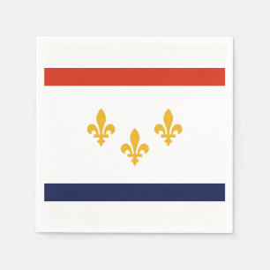 Serviette En Papier Flag of New Orleans, Louisiana Paper Napkins