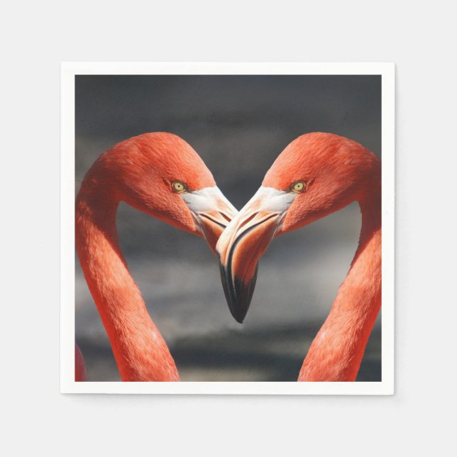 Serviette En Papier Flamant de la Saint-Valentin (Devant)