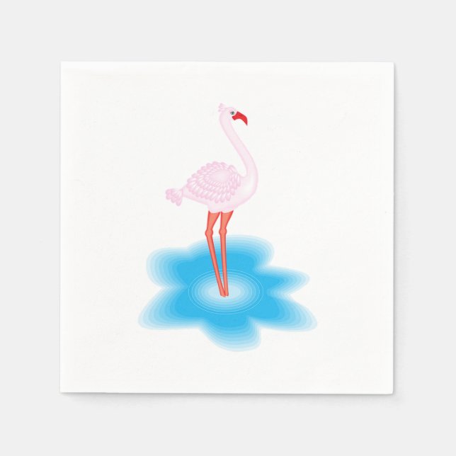 Serviette En Papier Flamant rose (Devant)