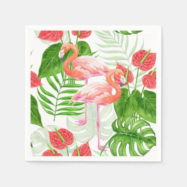 Serviette En Papier Flamant rose (Devant)