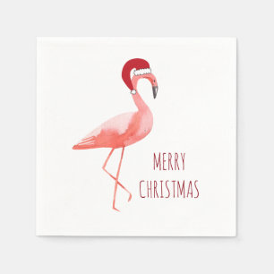 Serviette En Papier Flamant rose amusant serviettes de Noël