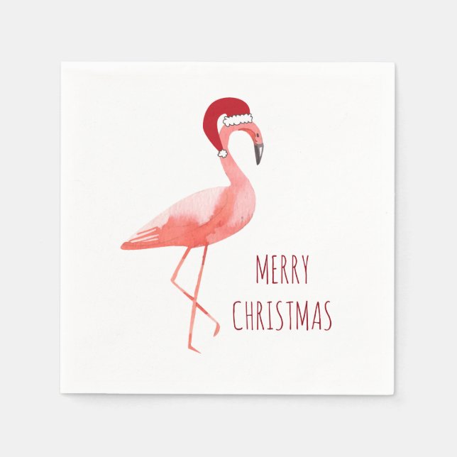 Serviette En Papier Flamant rose amusant serviettes de Noël (Devant)