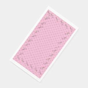 Serviette En Papier Flamant Rose Bébé Flamants Tissage Panier Treillis