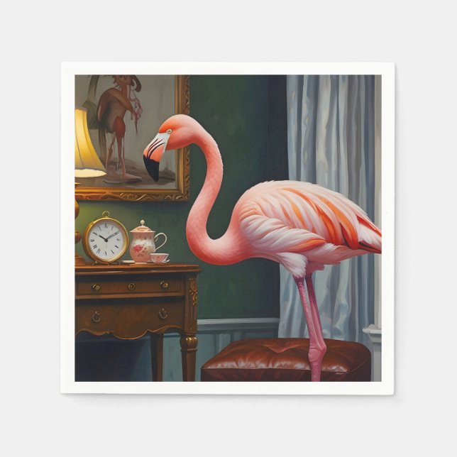 Serviette En Papier Flamant rose Cozy Corner (Devant)