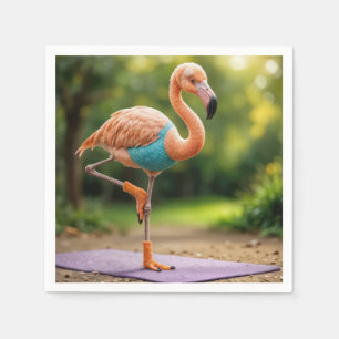 Serviette En Papier Flamant rose dans un poteau de yoga