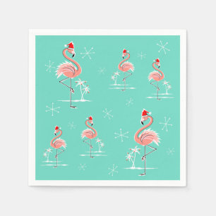 Serviette En Papier Flamant rose de Noël