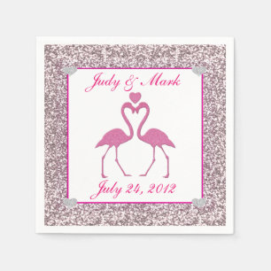 Serviette En Papier Flamant rose de Parties scintillant rose Mariage P