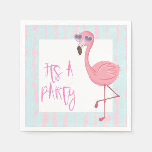 Serviette En Papier Flamant rose été "Son A Party"