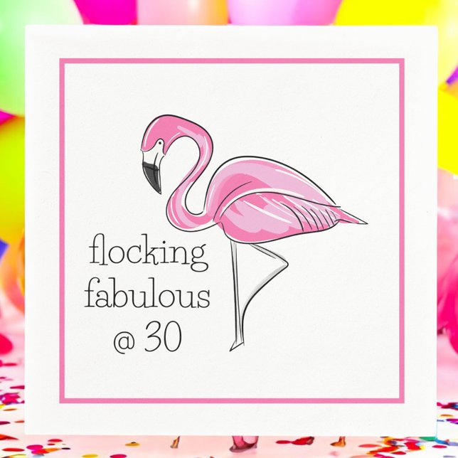 Serviette En Papier Flamant rose Flock Fabulous à la Trente-Partie de  (Créateur téléchargé)