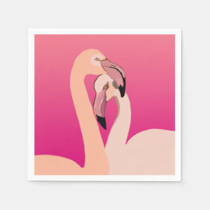 Serviette En Papier Flamant rose Oiseaux Cocktail Papier de table