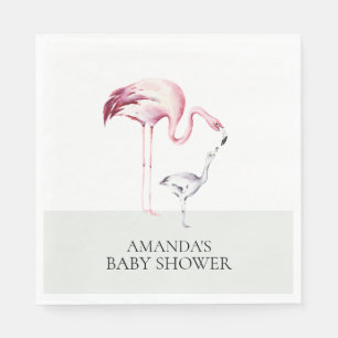 Serviette En Papier Flamant rose papier Baby shower neutre serviettes