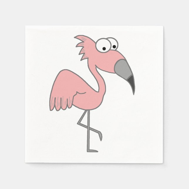 Serviette En Papier Flamant rose rose (Devant)