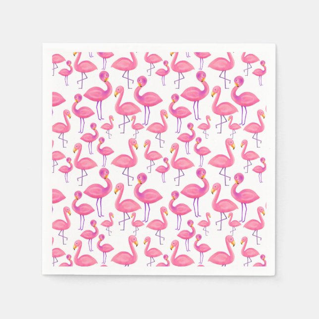 Serviette En Papier Flamant rose rose Baby shower moderne (Devant)