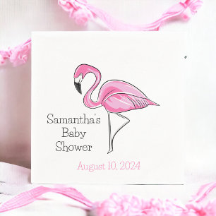 Serviette En Papier Flamant rose rose Baby shower personnalisé