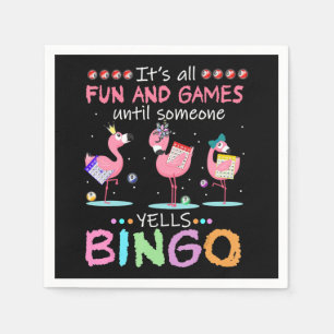 Serviette En Papier Flamant rose rose Bingo Funny Cadeau Art