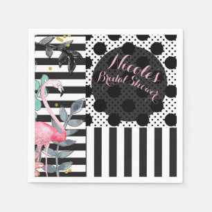 Serviette En Papier Flamant rose rose d'été Polka Dot Fun Funky Party