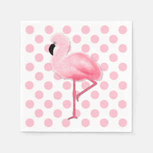 Serviette En Papier Flamant rose rose et serviettes Polka Dot