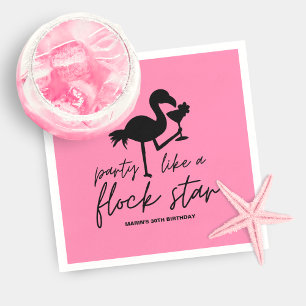 Serviette En Papier Flamant rose rose Flock Star Tropical Anniversaire