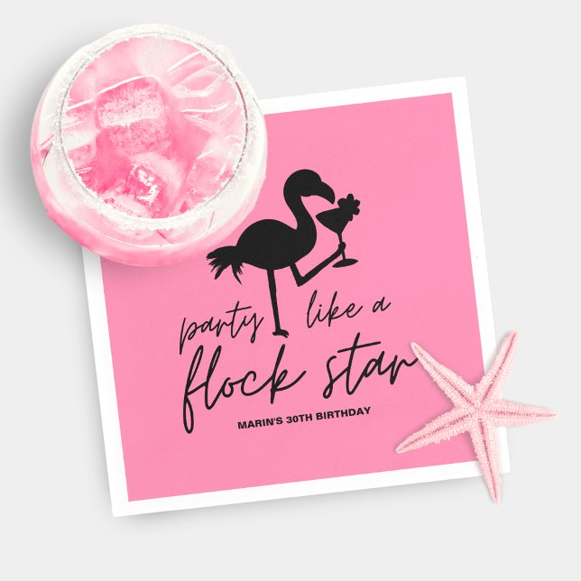 Serviette En Papier Flamant rose rose Flock Star Tropical Anniversaire (Créateur téléchargé)